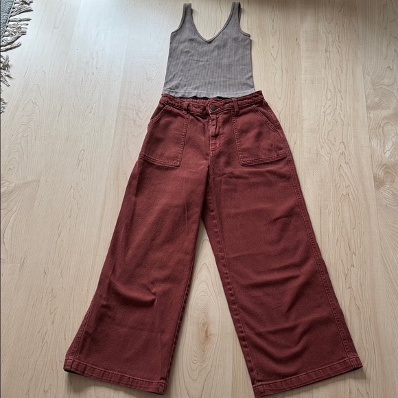 Universal Thread Co. Rust High Rise Wide Leg  Crop Pants size 27/4 - Picture 3 of 12